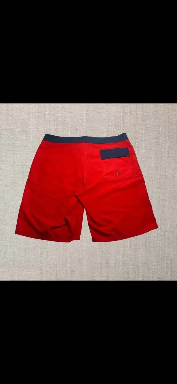 Old Navy California Men’s Board Shorts Red Navy Swim Trunks Size 36 Drawstring